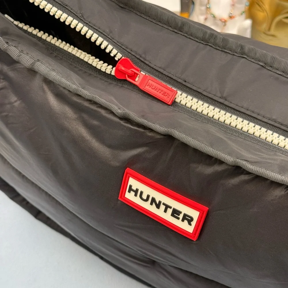 🆕 HUNTER 🧿 NWOT Large Framed Puffer Bag, Black *MISSING CROSSBODY STRAP*